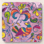 Northern Birds on pink background Coasters