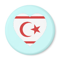 Northern Cyprus Flag Heart magnets