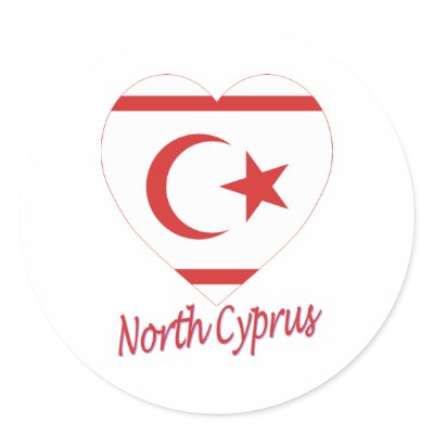Northern Cyprus Flag Heart Round Stickers by Vexillophile