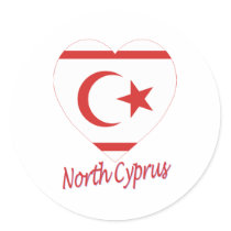 Northern Cyprus Flag Heart stickers