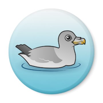 Northern Fulmar (intermediate) Round Magnet < Birdorable Birds < Birdorable