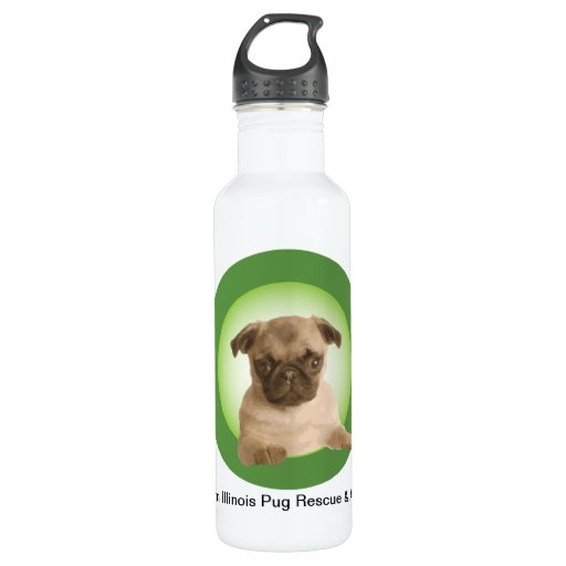 pug rescue illinois northern illinois pug rescue water bottle zazzle pug rescue illinois northern illinois pug rescue water bottle zazzle
