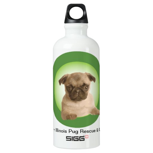 water pug northern illinois pug rescue water bottle zazzle water pug northern illinois pug rescue water bottle zazzle