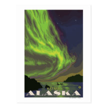 Northern Lights and Orcas - Katmai, Alaska Post Card