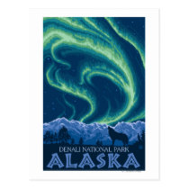 Northern Lights - Denali National Park, Alaska postcards
