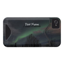 Northern Lights in Boreal Forest; Customizable Iphone 4 Id Cases