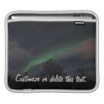 Northern Lights in Boreal Forest; Customizable Sleeve For Ipads