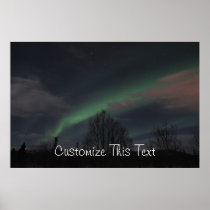 Northern Lights in Boreal Forest; Customizable Poster