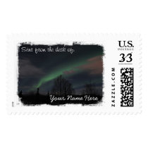 Northern Lights in Boreal Forest Stamp