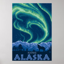 Northern Lights - Katmai, Alaska Posters
