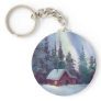 NORTHERN LIGHTS & LOG CABIN KEYCHAIN NORTHERN LIGHTS & LOG CABIN KEYCHAIN