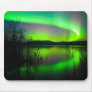 Northern lights mirrored on lake mouse pads
