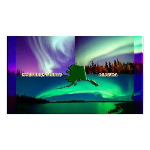 Northern Lights of Alaska Collage Business Card Templates (front side)