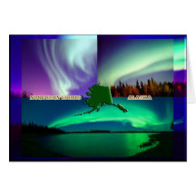 Northern Lights of Alaska Collage Greeting Card