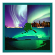 Northern Lights of Alaska Collage Personalized Invites