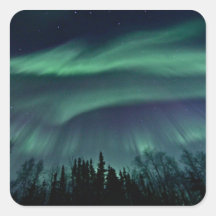 Northern Lights of Alaska Square Sticker
