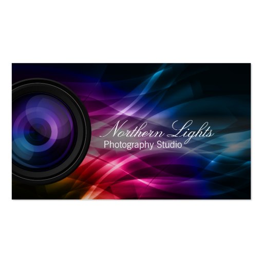 Northern Lights Photography Studio business card (front side)