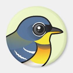 Northern Parula Round Magnet