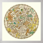 Northern Sky Star Chart and Constellations Map Print
