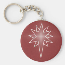 Northern Star Christmas Keychain, Red