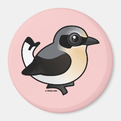 Northern Wheatear (adult) Round Magnet