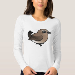 Northern Wheatear (juv) Women's American Apparel Fine Jersey Long Sleeve T-Shirt