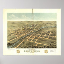 Northfield Minnesota 1869 Antique Panoramic Map Posters