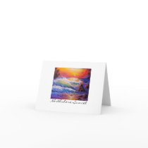Northshore Oahu Sunset Original Painting Greeting Cards