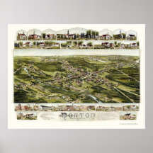 Norton, MA Panoramic Map - 1891 Print