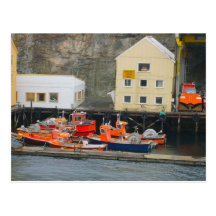 Noruega, barcos de pesca costera tarjeta postal
