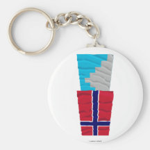 Norway and Akershus waving flags Keychain