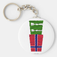 Norway and Hedmark waving flags Keychains