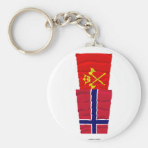 Norway and Hordaland waving flags Keychain