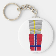 Norway and Nord-Trøndelag waving flags Keychains