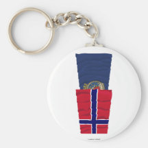 Norway and Oslo waving flags Keychains