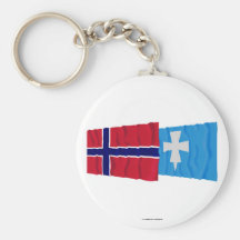 Norway and Rogaland waving flags Key Chains