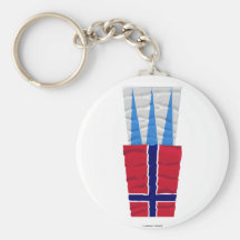 Norway and Sogn og Fjordane waving flags Keychain