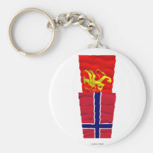 Norway and Troms waving flags Key Chain