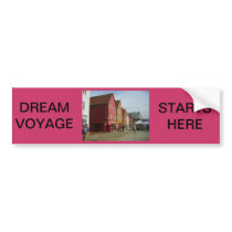 Norway, Bergen,painted houses on the waterfront Bumper Stickers
