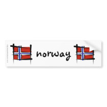 Norway Brush Flag Bumper Stickers
