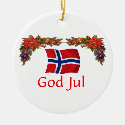 Norway Christmas DoubleSided Ceramic Round Christmas Ornament Zazzle
