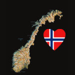 Norway Flag Heart Map Fitted AA T-Shirt
