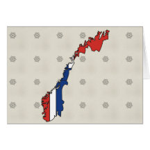 Norway Flag Map full size Greeting Card