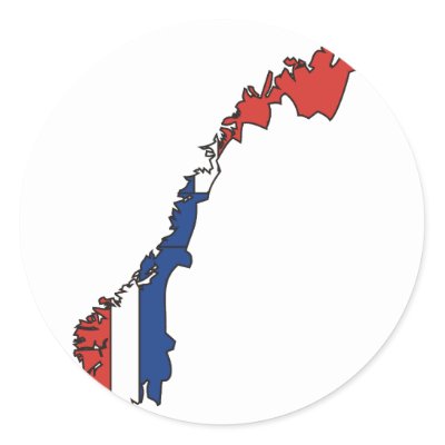 Norway flag map stickers by