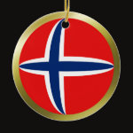 Norway Fisheye Flag Ornament
