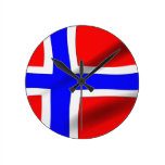 NORWAY Flag Proud Patriotic Wall Clock