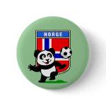 This adorable little panda is too cute! He's featured in front of a large flag from Norway and ready to play football and score some goals. This cute design is perfect for football players and soccer fans.