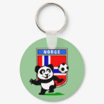 This adorable little panda is too cute! He's featured in front of a large flag from Norway and ready to play football and score some goals. This cute design is perfect for football players and soccer fans.