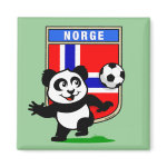 This adorable little panda is too cute! He's featured in front of a large flag from Norway and ready to play football and score some goals. This cute design is perfect for football players and soccer fans.