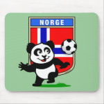 This adorable little panda is too cute! He's featured in front of a large flag from Norway and ready to play football and score some goals. This cute design is perfect for football players and soccer fans.